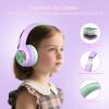imageKids Bluetooth 60 Headphones with LED Light 85Hours Playtimes TypeC Fast Charging 8594dB Volume Limited Comfort Wireless Headphones with Builtin mic Wired ampamp TF Card Mode BlueGreen and Purple