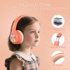 imageKids Bluetooth 60 Headphones with LED Light 85Hours Playtimes TypeC Fast Charging 8594dB Volume Limited Comfort Wireless Headphones with Builtin mic Wired ampamp TF Card Mode BluePink and Orange