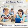 imageKids Bluetooth 60 Headphones with LED Light 85Hours Playtimes TypeC Fast Charging 8594dB Volume Limited Comfort Wireless Headphones with Builtin mic Wired ampamp TF Card Mode BlueNavy Blue