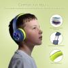 imageKids Bluetooth 60 Headphones with LED Light 85Hours Playtimes TypeC Fast Charging 8594dB Volume Limited Comfort Wireless Headphones with Builtin mic Wired ampamp TF Card Mode BlueBlue and Green