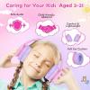 imageKids Bluetooth 60 Headphones with LED Light 85Hours Playtimes TypeC Fast Charging 8594dB Volume Limited Comfort Wireless Headphones with Builtin mic Wired ampamp TF Card Mode BluePink