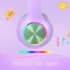 imageKids Bluetooth 60 Headphones with LED Light 85Hours Playtimes TypeC Fast Charging 8594dB Volume Limited Comfort Wireless Headphones with Builtin mic Wired ampamp TF Card Mode BlueGreen and Purple