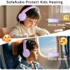 imageKids Headphones Wired Headphones for Kids with Microphone 8594dB Volume Limiter Headphone for Girls Boys Foldable Headphone for Online Study Gradient BlueLight Purple and Pink