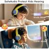 imageKids Headphones Wired Headphones for Kids with Microphone 8594dB Volume Limiter Headphone for Girls Boys Foldable Headphone for Online Study Gradient BlueLight Yellow