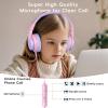imageKids Headphones Wired Headphones for Kids with Microphone 8594dB Volume Limiter Headphone for Girls Boys Foldable Headphone for Online Study Gradient BlueLight Purple and Pink
