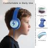 imageKids Headphones Wired Headphones for Kids with Microphone 8594dB Volume Limiter Headphone for Girls Boys Foldable Headphone for Online Study Gradient BlueLight Blue