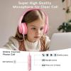 imageKids Headphones Wired Headphones for Kids with Microphone 8594dB Volume Limiter Headphone for Girls Boys Foldable Headphone for Online Study Gradient BlueLight Pink