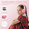 imageKids Headphones for School 2 Pack Upgrade USB C Headphones for Kids Wired Headphone for Kid HD Stereo Sound Foldable Kid OverEar Headphone for BoysGirlsiPadPCTabletsTravelPinkBlueGradient Pure Pink