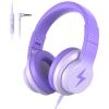 imageKids Headphones Wired Headphones for Kids with Microphone 8594dB Volume Limiter Headphone for Girls Boys Foldable Headphone for Online Study Gradient BlueGradient Deep Purple