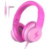 imageKids Headphones Wired Headphones for Kids with Microphone 8594dB Volume Limiter Headphone for Girls Boys Foldable Headphone for Online Study Gradient BlueGradient Deep Pink