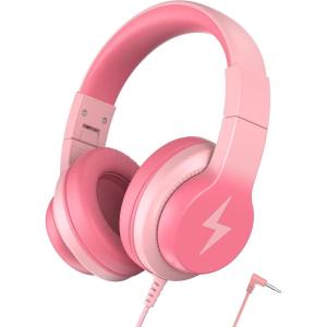imageKids Headphones Wired Headphones for Kids with Microphone 8594dB Volume Limiter Headphone for Girls Boys Foldable Headphone for Online Study Gradient BlueLight Pink