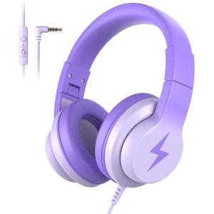 imageKids Headphones Wired Headphones for Kids with Microphone 8594dB Volume Limiter Headphone for Girls Boys Foldable Headphone for Online Study Gradient BlueGradient Deep Purple