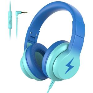 imageKids Headphones Wired Headphones for Kids with Microphone 8594dB Volume Limiter Headphone for Girls Boys Foldable Headphone for Online Study Gradient BlueGradient Blue