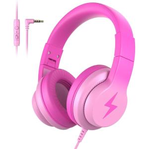 imageKids Headphones Wired Headphones for Kids with Microphone 8594dB Volume Limiter Headphone for Girls Boys Foldable Headphone for Online Study Gradient BlueGradient Deep Pink